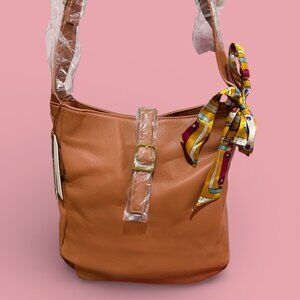 TAN HOBO BAG DOUBLES AS A TABLET BAG NWT WITH SCARF